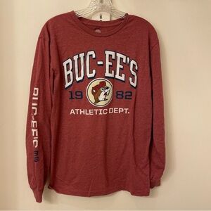 Buc-ees Plum long sleeve graphic t-shirt Beaver Athletic Dept. sleeve script M